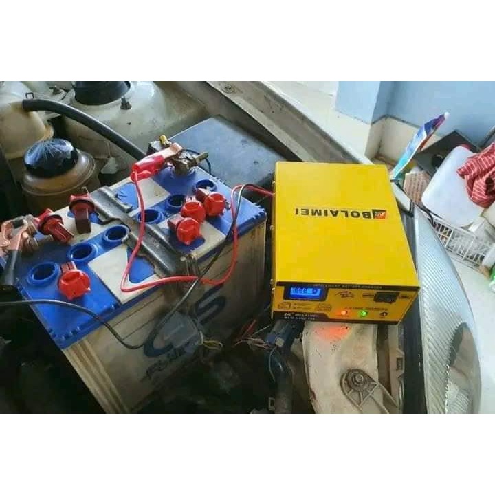 Sạc bình acquy ô tô  12V-24V - 200AH thông minh tự động ngắt khi đầy - BTN -Màu vàng