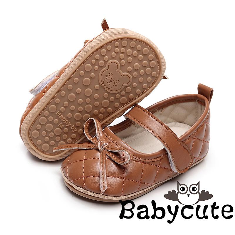 Bb-giày mary jane Nhồi Bông Đế Phẳng Đính Nơ Dễ Thương Cho Bé Gái Sơ Sinh Tập Đi