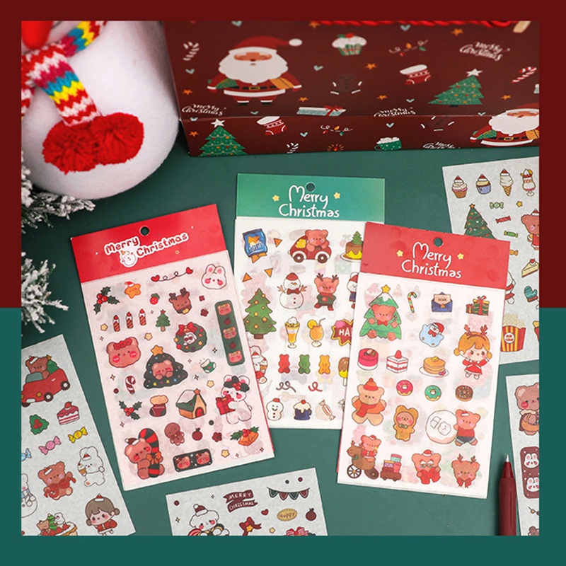 Set 4 Tấm sticker Dán Trang Trí Giáng Sinh Hình Bông Tuyết