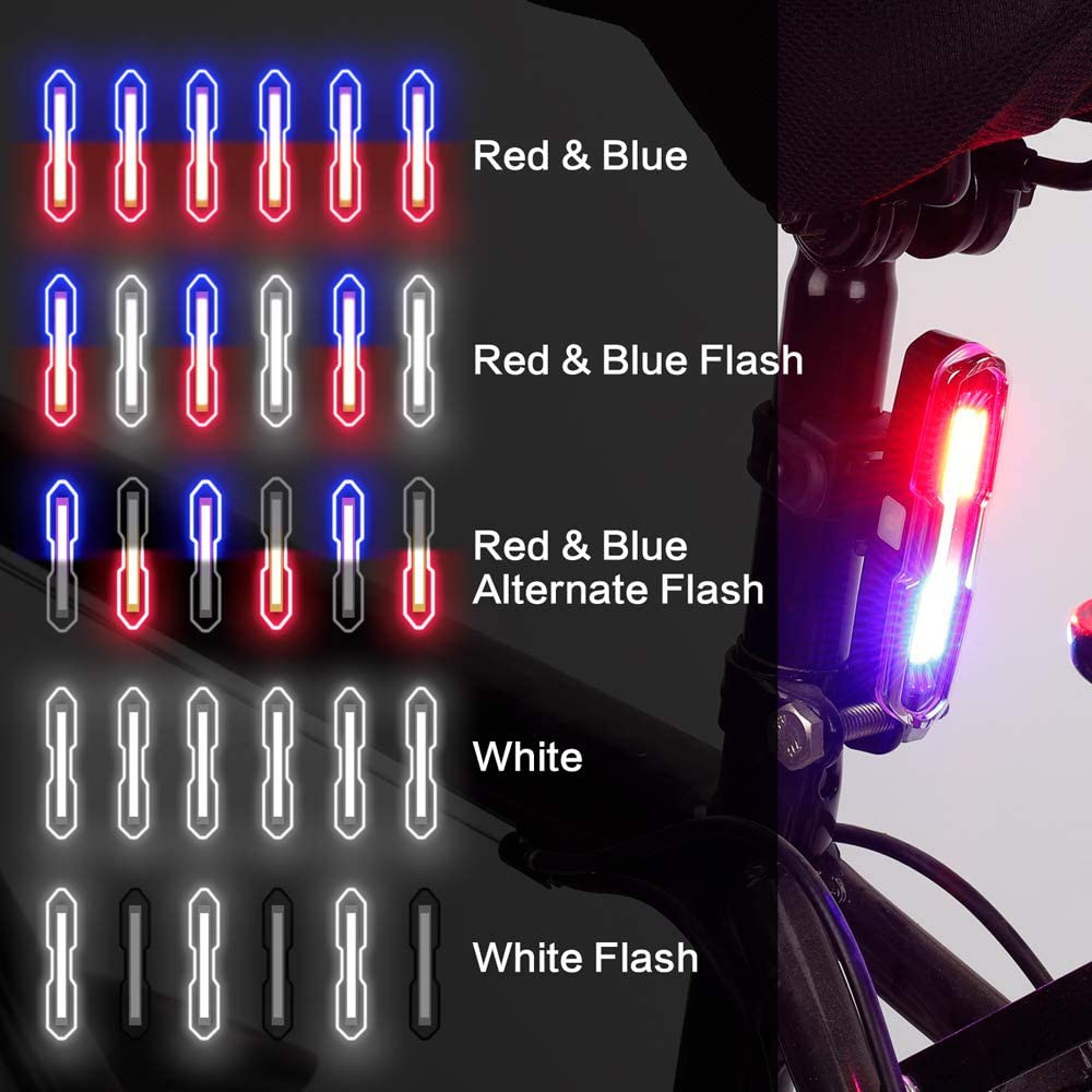 Đèn hậu xe đạp IPX4 Chống nước siêu sáng 5 chế độ chiếu sáng Xe đạp USB có thể sạc lại Đèn hậu xe đạp LED