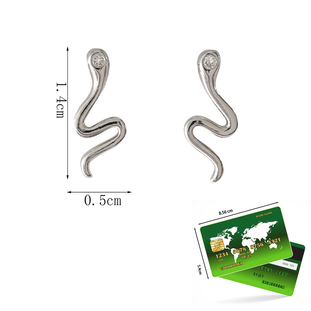 Set 1 / 2 Đôi Bông Tai Hình Rắn Cá Tính Cho Nữ