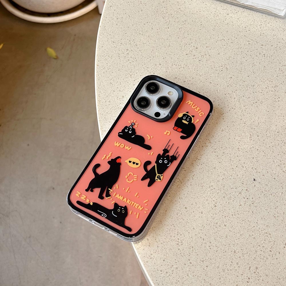 Ốp Điện Thoại Cứng Họa Tiết Chú Mèo Ngộ Nghĩnh Cho iphone 11 12 12pro 12promax 13 13pro 13promax 14 14pro 14promax 15 15pro 15promax