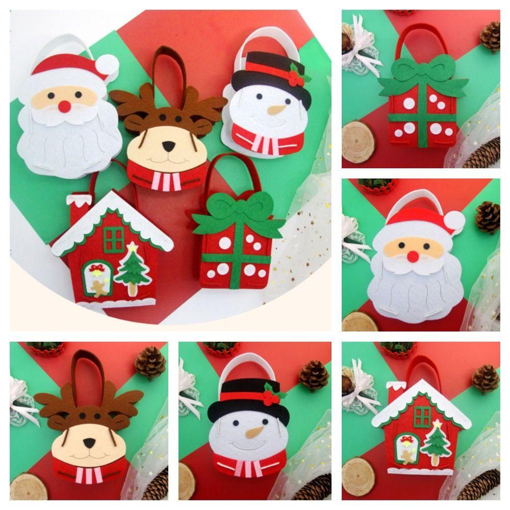 Dingyifeng Túi Đựng Kẹo Giáng Sinh diy Bằng Vải Không Dệt Hình Nai montessori snowman diy