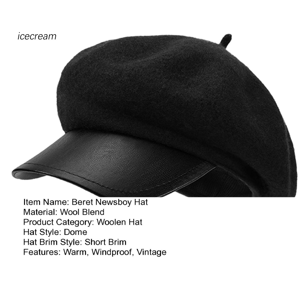 Mũ beret Len Phong Cách Pháp Cổ Điển 12.mx Thời Trang Thu Đông Cho Nữ