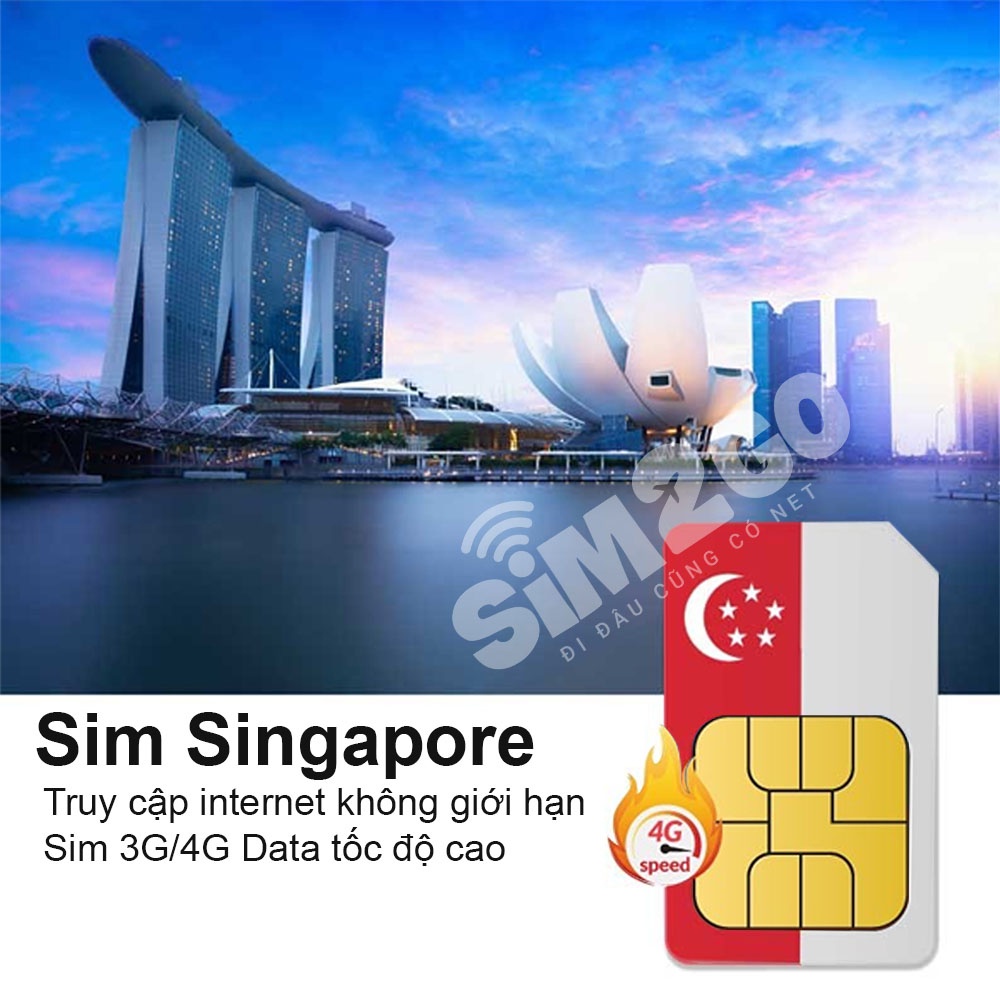 Sim du lịch Singapore - Sim data tốc độ cao 4G, không giới hạn 3G