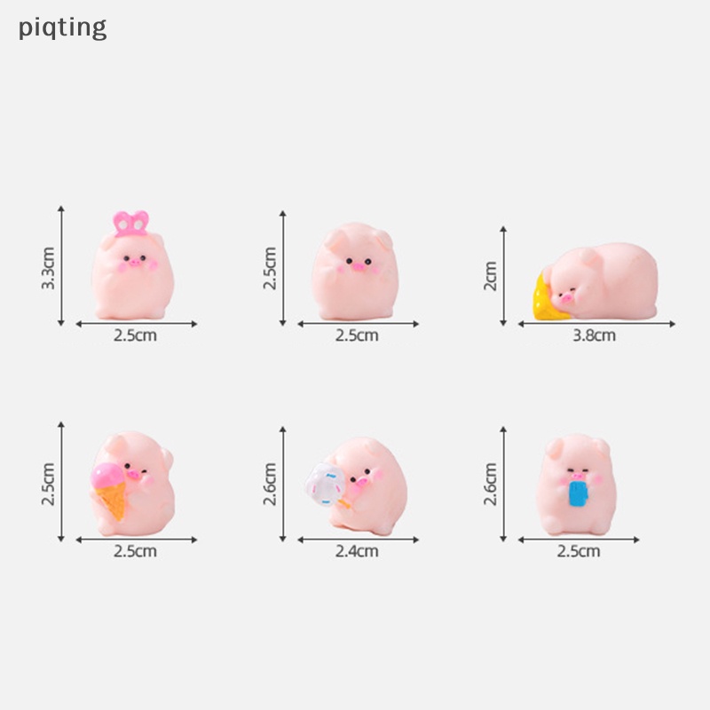 Piqt Đồ trang trí Chú Heo Hồng mini Bằng Nhựa resin Dễ Thương Trang Trí Bảng Điều Khiển Xe Hơi / Văn Phòng / Máy Tính Để Bàn