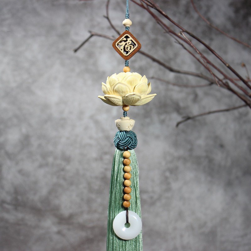 Liên hoa treo gương chiếu hậu, khánh đài sen treo xe .