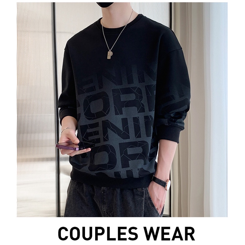 Áo sweater Tay Dài Cổ Tròn Dáng Rộng In Họa Tiết Thời Trang Mùa Thu Cho Nam