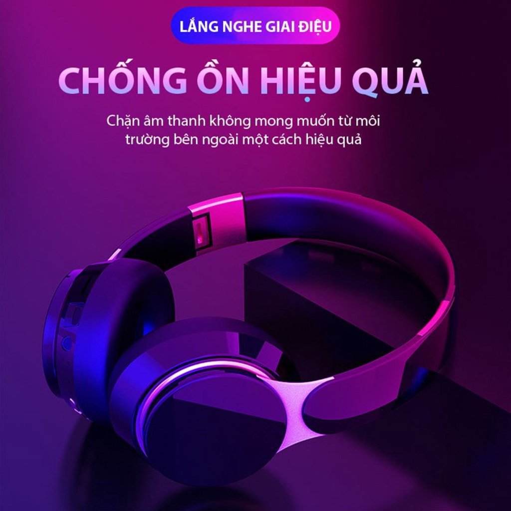 Tai Nghe Chụp Tai Không Dây Có Mic Xbass T7 Tai Nghe Bluetooth Chơi Game Máy Tính Chính Hãng Lắp Được Thẻ Nhớ Bass Mạnh