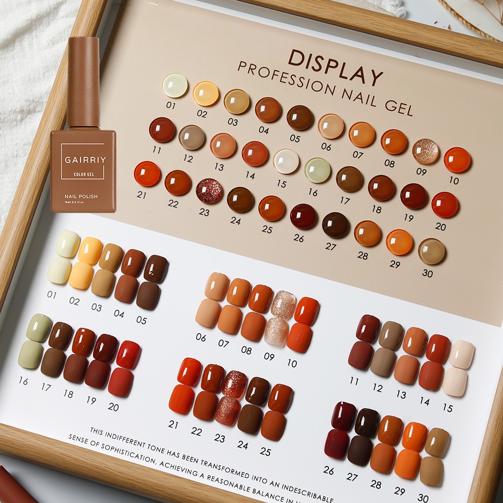 ♕ Gairriy Sơn móng tay Gel Caramel Sữa Coffee Series Trà nâu Màu khỏa thân Fine Long lanh Uv Led Trị liệu bằng ánh sáng Keo dán móng tay nghệ thuật cho cửa hàng làm móng 15ml NỘI THẤT