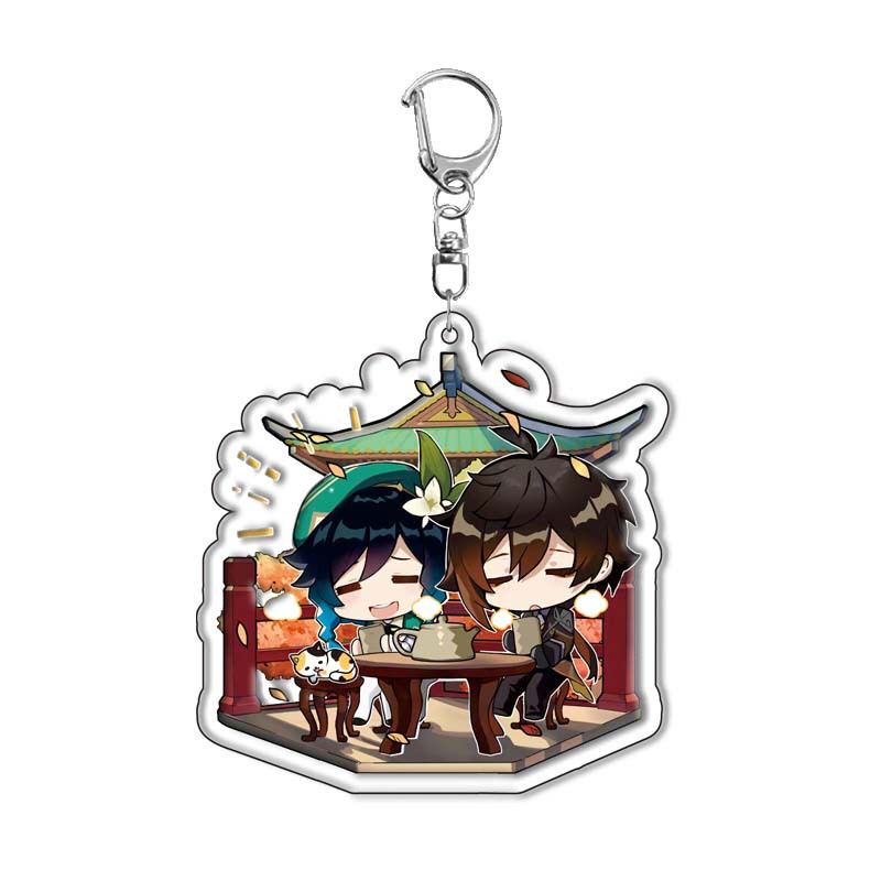 Genshin Móc Chìa Khóa Bằng acrylic In Họa Tiết Hoạt Hình Dễ Thương