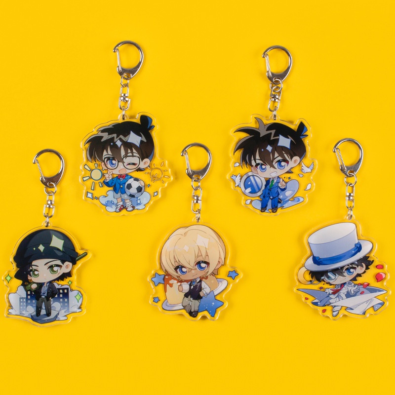 Mặt dây chuyền nhiều lớp móc khóa Kuroba Kaito Shinichi Amuro Akai Kidd Edogawa hoạt hình ngoại vi