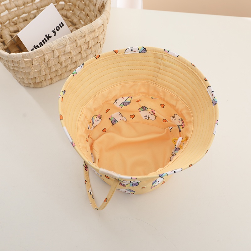 Mũ cotton Chống Nắng / Tia uv In Họa Tiết Hoạt Hình Dễ Thương Thời Trang Mùa Hè Cho Bé jp2