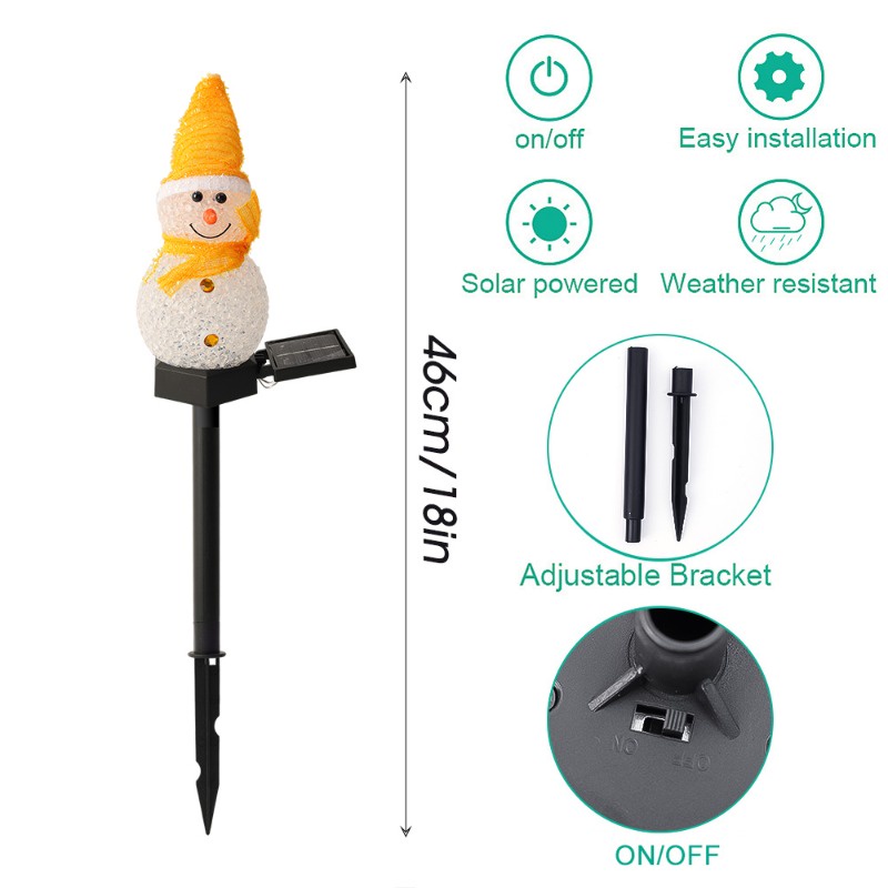 Đèn led Trang Trí Lối Đi Sân Vườn Hình Người Tuyết Chạy Bằng Năng Lượng Mặt Trời