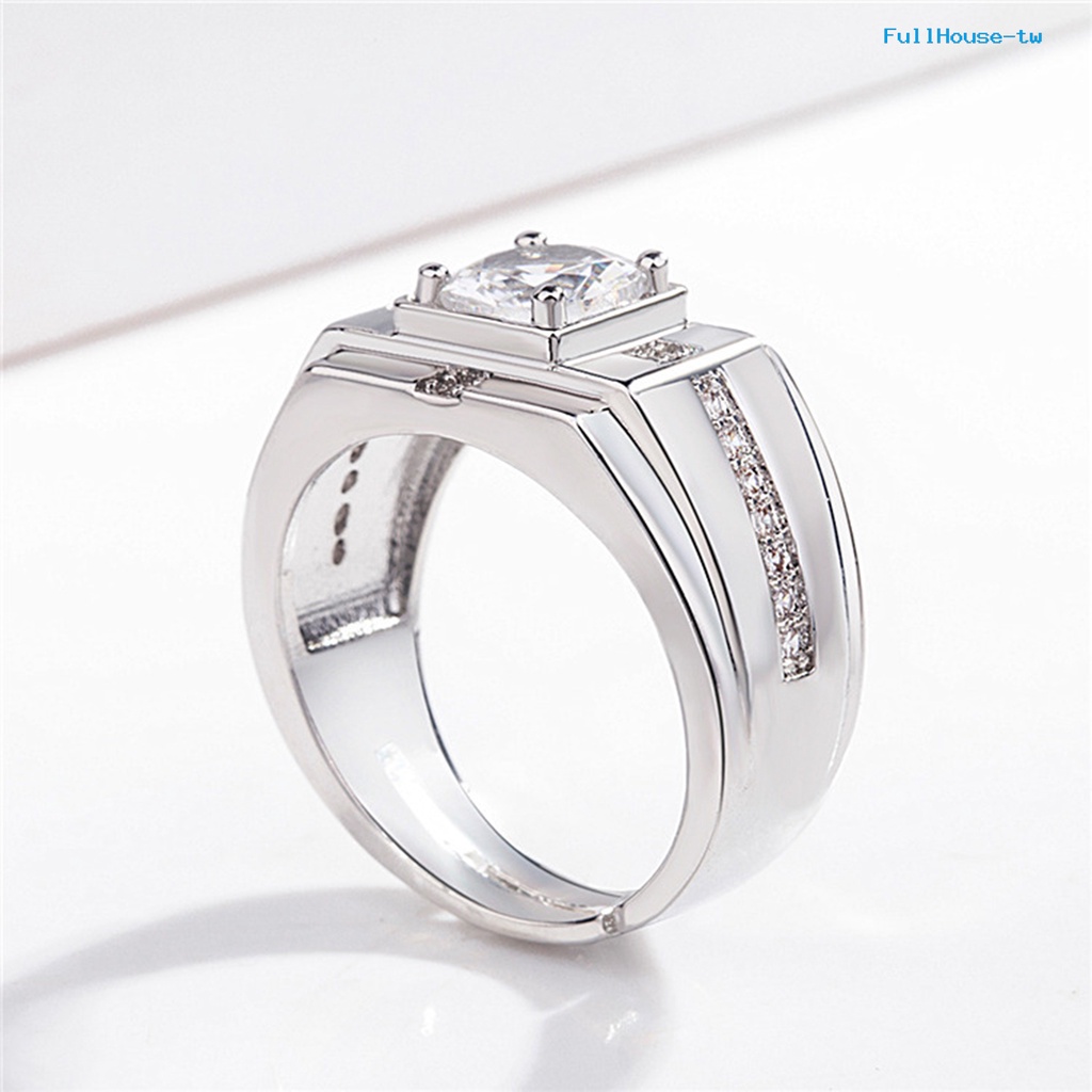 Nhẫn Mạ Điện Đính Đá zircon Lấp Lánh Thời Trang Cho Nam