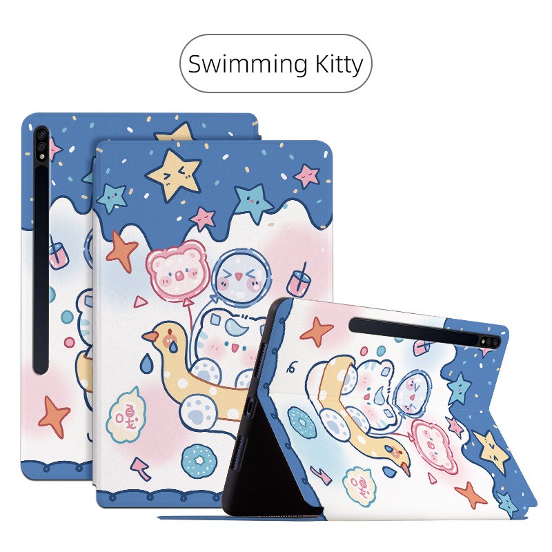 Bao Da Máy Tính Bảng Nắp Lật Họa Tiết Hoạt Hình Cho Samsung Galaxy Tab S9 FE 10.9 SM-X510 SM-X516B Ốp