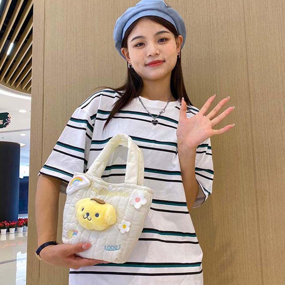 Bliss kuromi Túi tote Xách Tay Gấp Được Hình Động Vật Hoạt Hình melody Và Hoa Đám Mây Dễ Thương Có Dây Đeo Cổ Tay Cho Nữ / Nữ