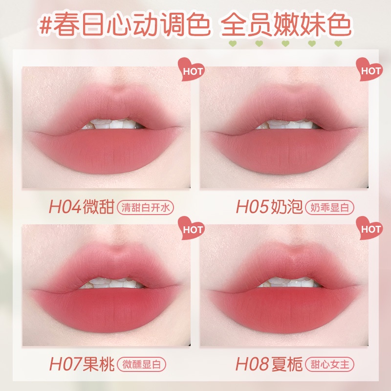 Son Lì hold live Mềm Mịn Như Nhung Màu nude Thiết Kế Vỏ Hình Thỏ Dễ Thương