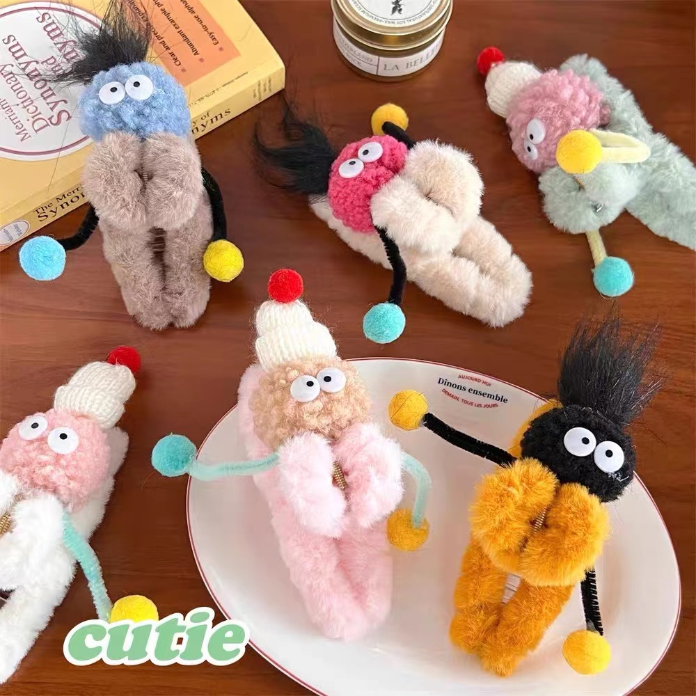 Dễ Thương Kẹp Tóc Lông Nhung Nhiều Màu Xinh Xắn Thời Trang Thu Đông 2023 Cho Bé Gái