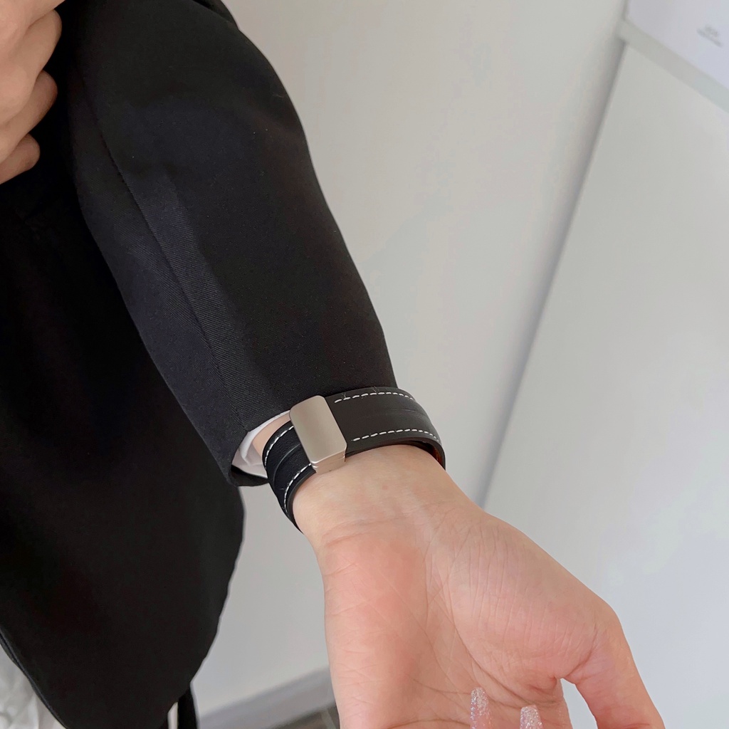 Dây Đeo Bằng Da Có Nam Châm Cho Đồng Hồ Thông Minh samsung galaxy watch 3 41mm 45mm 42mm 46mm