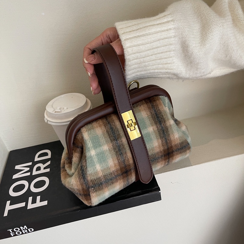 Dongbeauty Túi Đeo Vai Hình Vuông Nhỏ Họa Tiết Kẻ Sọc Màu Tương Phản Phong Cách retro Thời Trang 2023 Cho Nữ