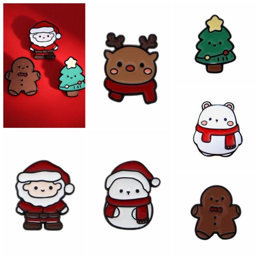 Ghim Cài Áo Họa Tiết Giáng Sinh / Tuần Lộc / Ông Già Noel Hoạt Hình Dễ Thương