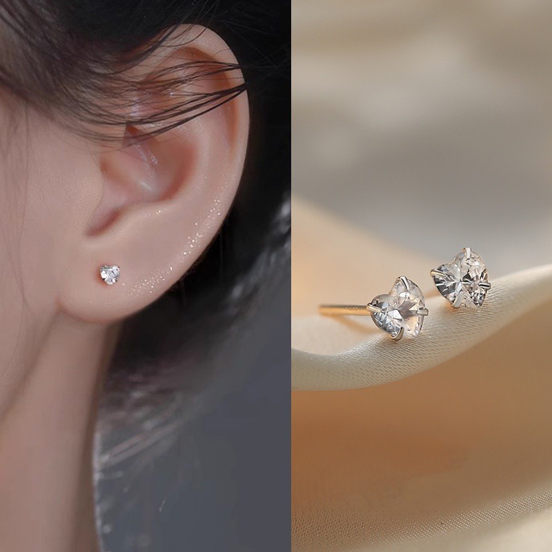 JOJO COCO Bông Tai Mạ Bạc Hình Hoa Bướm Đơn Giản Đính Đá zircon Cho Nữ