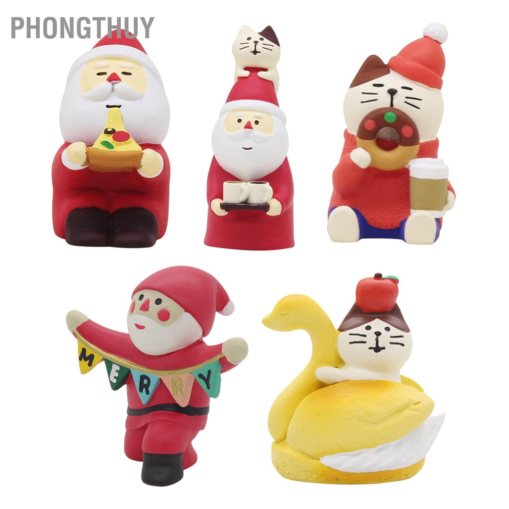 Mô hình ông già Noel mini dễ thương để bàn trang trí Giáng sinh cho bữa tiệc Nhà búp bê