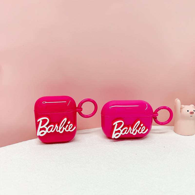 Vỏ Bảo Vệ Hộp Sạc Tai Nghe airpods 1 2 3 pro Hình Búp Bê barbie Bằng tpu Mềm Có Móc Treo Tiện Dụng