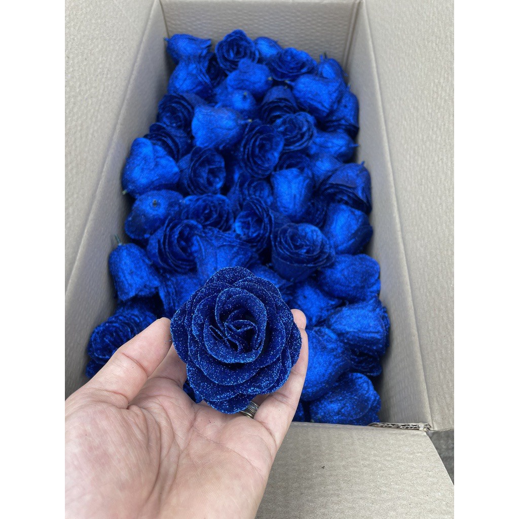 Hoa hồng nhũ, hoa nhũ kim tuyến bó hoa set 10 bông