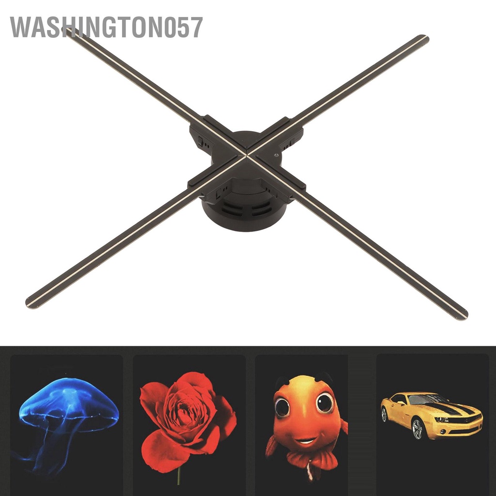 Washington057 Máy quảng cáo ba chiều 3D 2000x720 720 đèn LED 4 lá Cắm và chạy WiFi có thể điều chỉnh Quạt hình 100‑240V