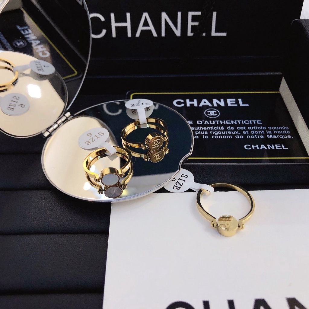 Nhẫn Đeo Tay cc Mạ Vàng Bạc 925 In Chữ Phong Cách Hàn Quốc Đơn Giản Sáng Tạo Dành Cho Nữ