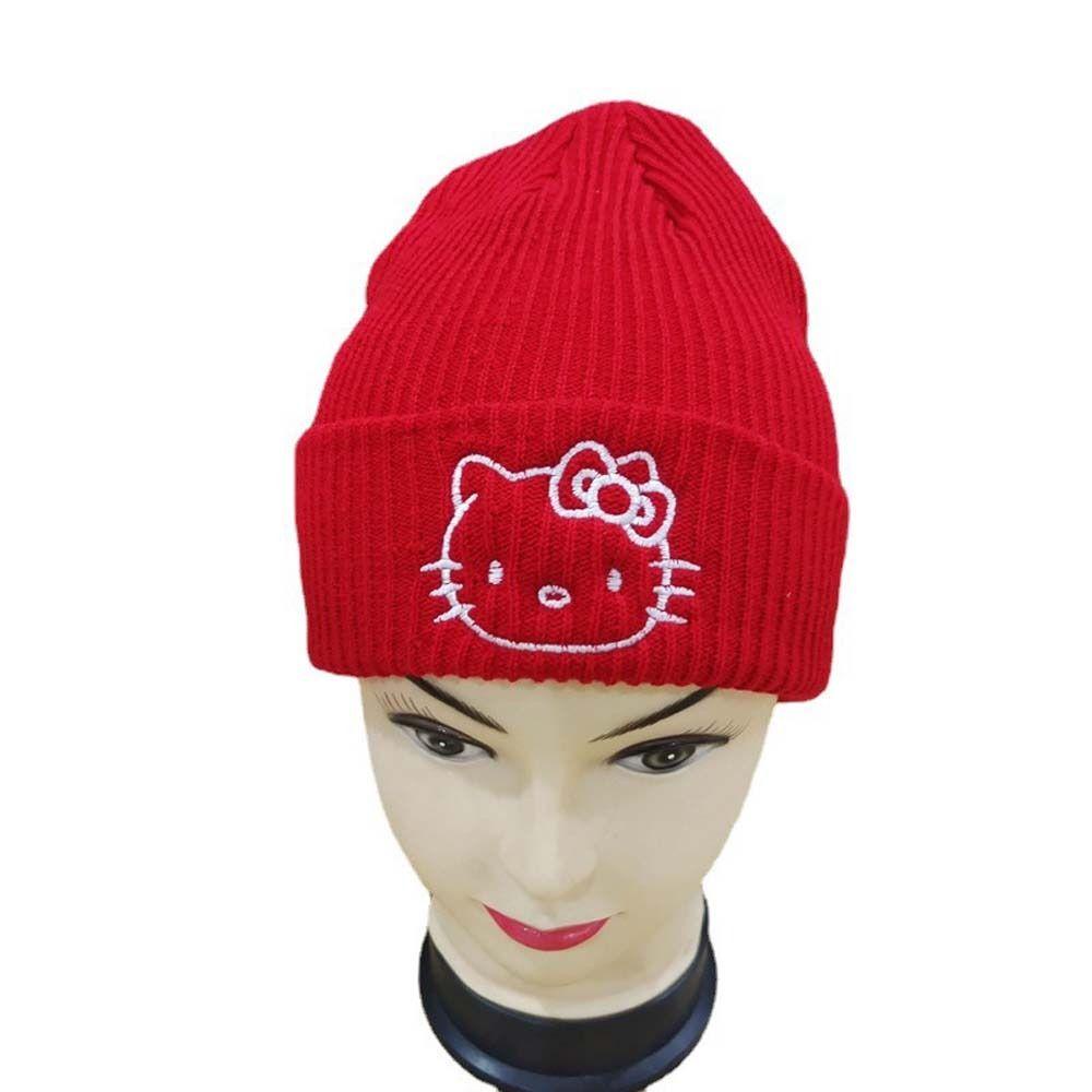 Somedayzl Mũ Len Trùm Đầu Thêu Hình kuromi Dệt Kim Co Giãn Thời Trang Mùa Đông Cho Bé Gái