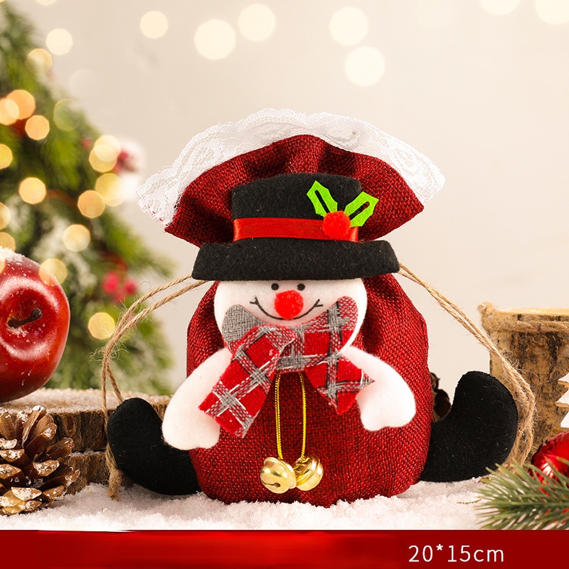 Túi Đựng Quà Giáng Sinh Màu Kẹo Nhỏ Hình Quả Táo Trang Trí Quà Tặng Cho Trẻ Em