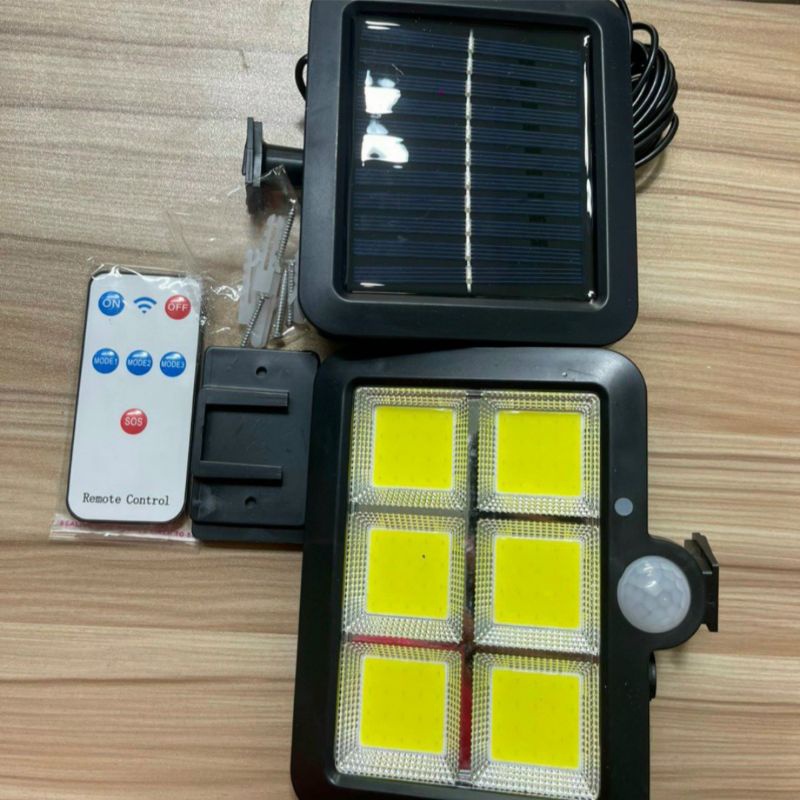 Đèn năng lượng mặt trời Solar light cảm biến có điều khiển🥰FREE SHIP🥰 có tấm pin sạc năng lượng mặt trời dây dài 5m