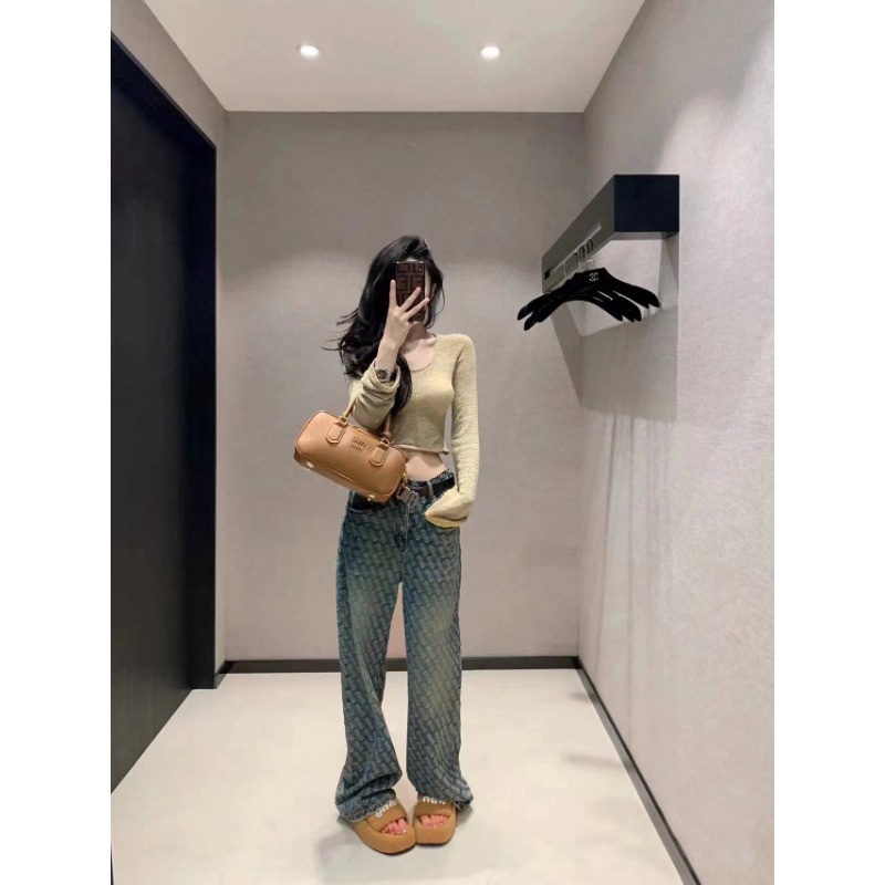 Quần Jean jacquard 23Ww Thu / Mùa Đông Mới