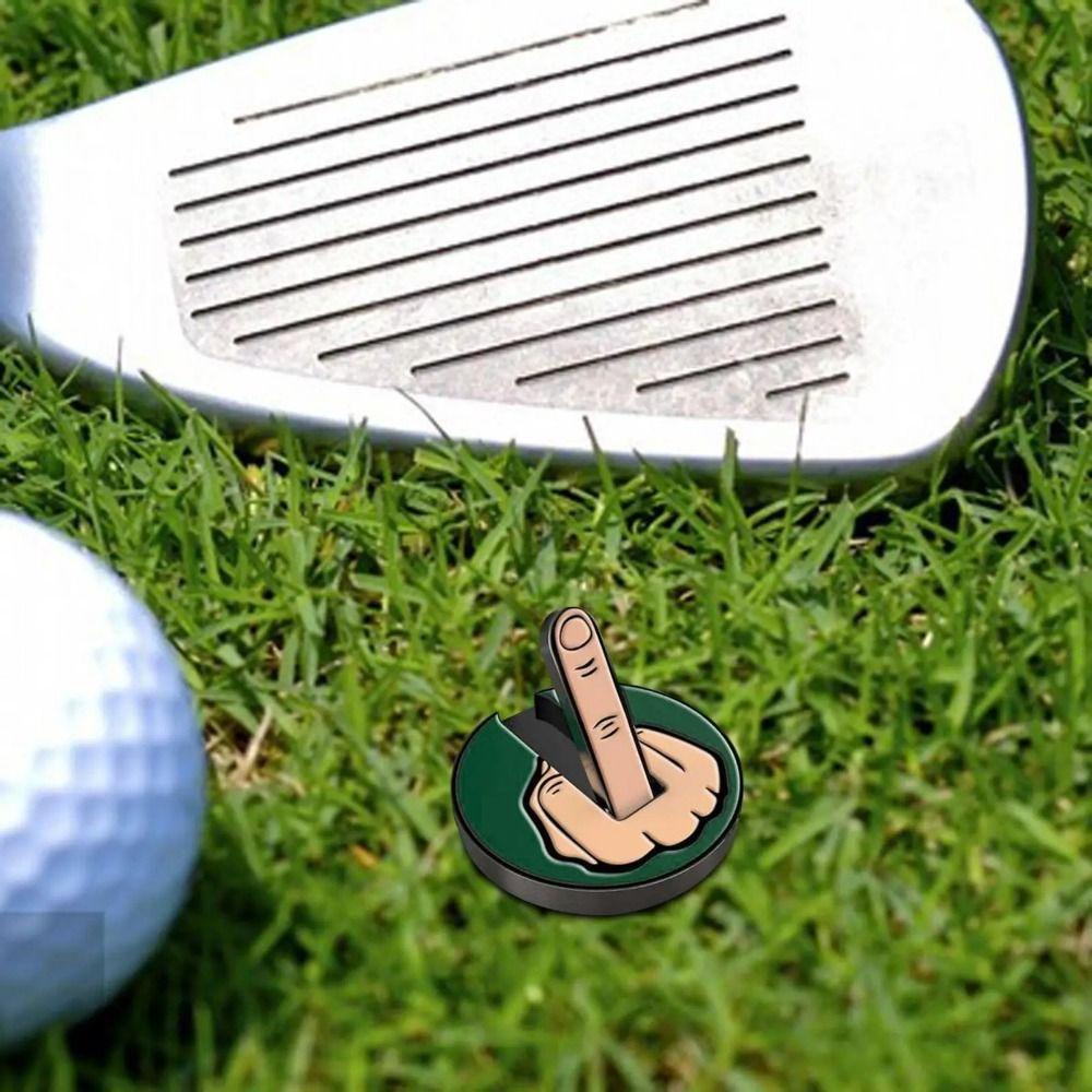 Mmluck Đánh Dấu Bóng golf Ngón Giữa Bằng Kim Loại Màu Xanh Lá Cây Vui Nhộn Đánh Dấu Vị Trí Bóng Gôn Hình Ngón Giữa Ngón Giữa Vui Nhộn