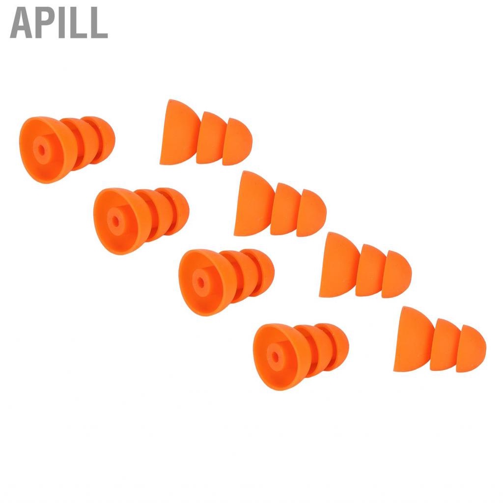 Apill 8pcs Silicone Eartips Noise Reduction Replacement Earplugs for Se846 Se535 Se215 and Inner Hole 2.0‑3.5mm Earbud Orange B