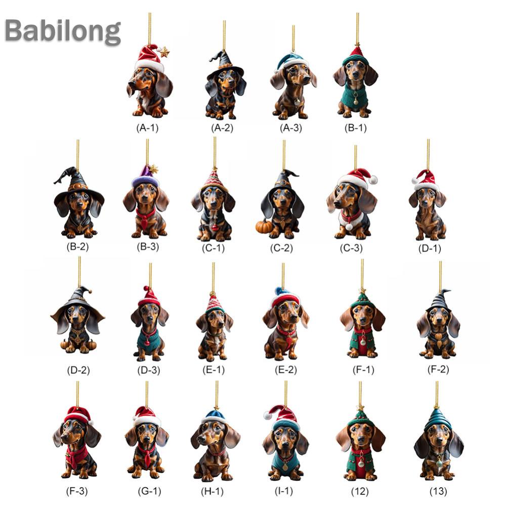 Tượng Trang Trí Giáng Sinh Hình Chú Chó Hoạt Hình Bằng acrylic