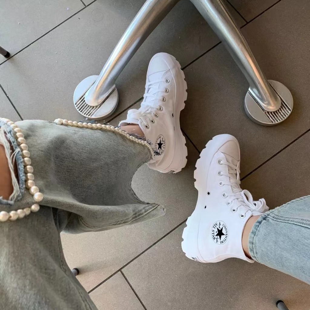 Giày Thể Thao converse Màu Trắng / Đen Phong Cách retro Cho Nữ