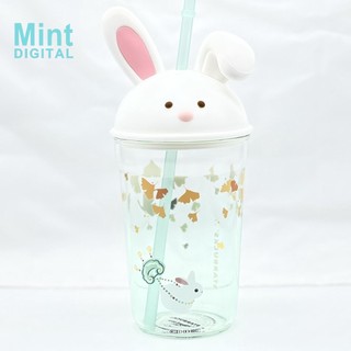 Starbucks Cốc Thủy Tinh Uống Cà Phê starbucks 480ml Có Nắp Hình Thỏ Dễ Thương
