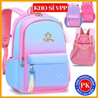 Balo phối màu Galaxy cho bé gái, cặp sách đi học phối màu siêu xinh E394