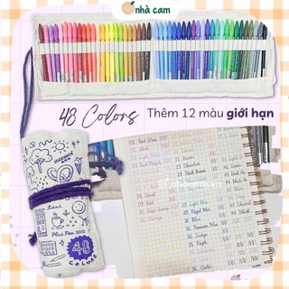[TẶNG TÚI CANVAS] Set 48 Màu Monami Plus Pen 3000 Nhà Cam