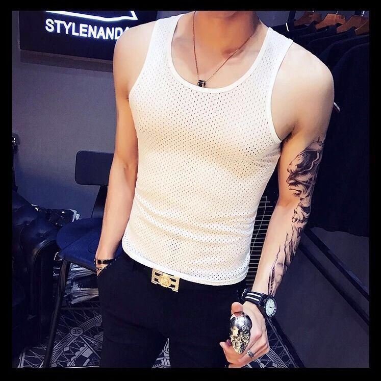 Áo Ba Lỗ Thể Thao Thoáng Khí Ôm Dáng Phong Cách Hàn Quốc Cho Nam