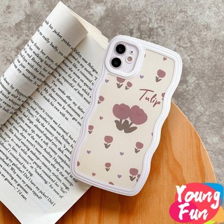 Bảo vệ ống kính ốp viền sóng ốp lưng hoa tulip iPhone 14 XR 13 11 12 Pro Max 8 7 6 6S Plus X Xs Max Se 2020 13 12 11