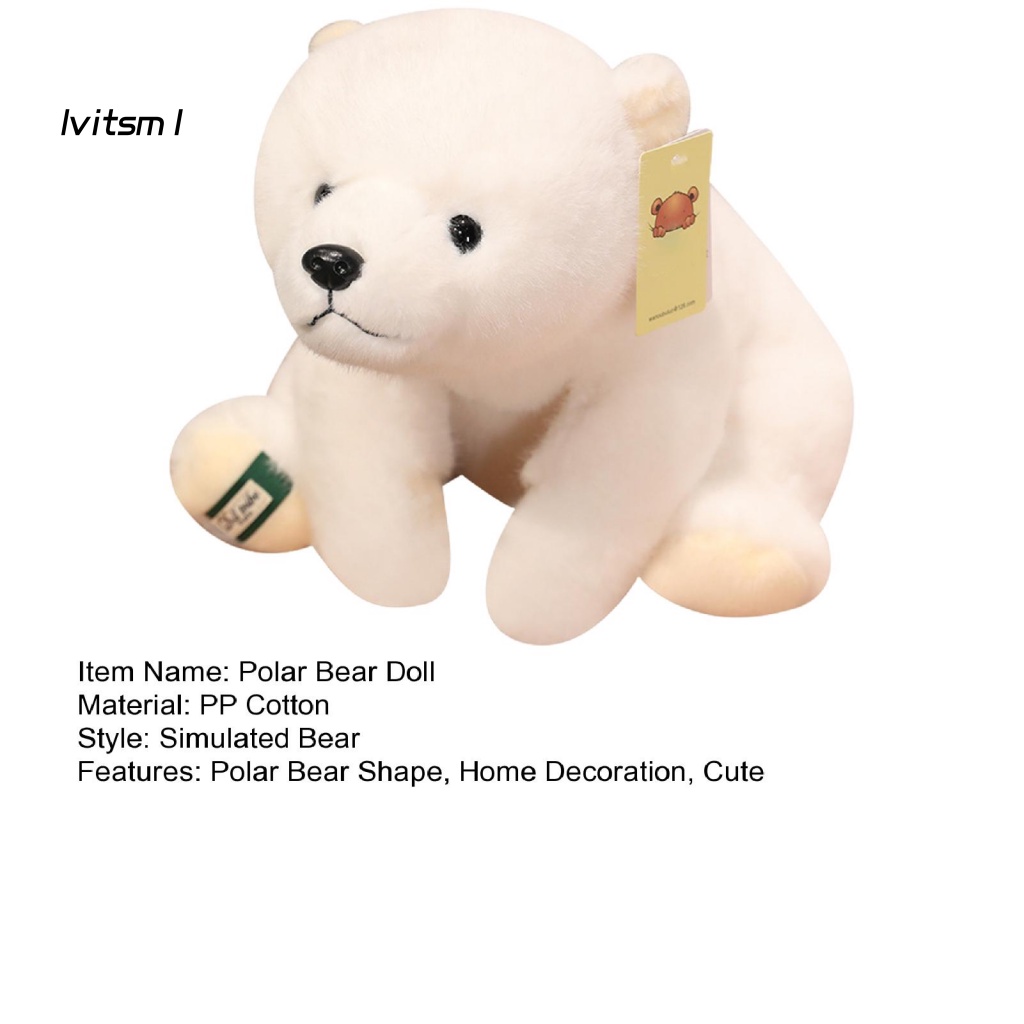 Gấu Bắc Cực Nhồi Bông Mềm Mại Dễ Thương Trang Trí Nhà Cửa Sinh Nhật Trẻ Em Và Nam Ái