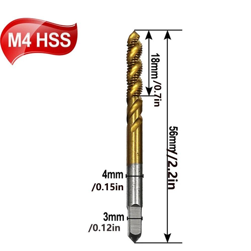 Bộ 5 Mũi Khoan Xoắn Thẳng Bằng Titan m3 m4 m5 m6 m8 hss