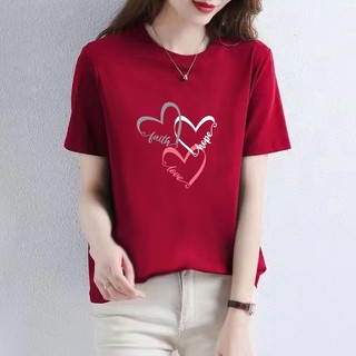 Áo Thun Nữ Cổ Tròn Tay Ngắn In Hình Thời Trang 2024