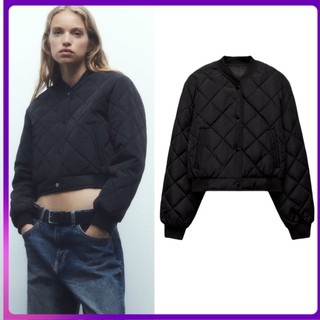 Za áo khoác bomber cotton dáng rộng ngắn đơn giản phong cách mới mùa thu 3046227