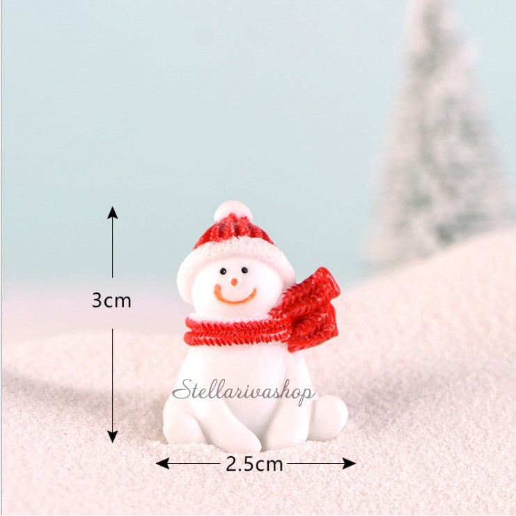 Mô hình người tuyết, ông già noel, cây thông trang trí bàn học Giáng Sinh, Noel Terrarium